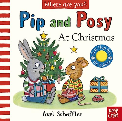 Pip and Posy book cover with a Christmas tree, bunny, and mouse.