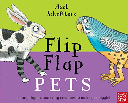 Book cover showing a split-page illustration of a rabbit and a blue parakeet.