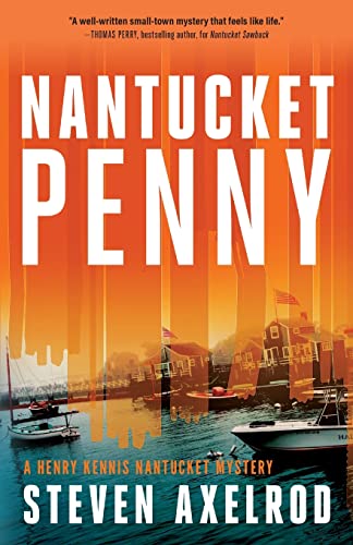 Book cover for "Nantucket Penny" with a harbor scene at sunset.