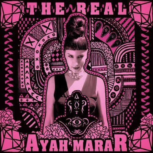 CD cover for Ayah Marar’s “The Real” with pink and black patterned design.