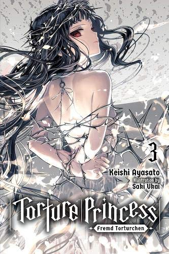Illustration of a woman with long dark hair bound by barbed wire on book cover.