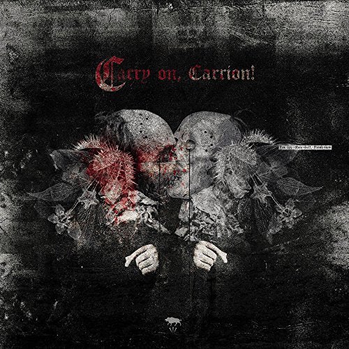 DarkLSC-style album cover featuring two mirrored, distorted figures with blood-red accents.