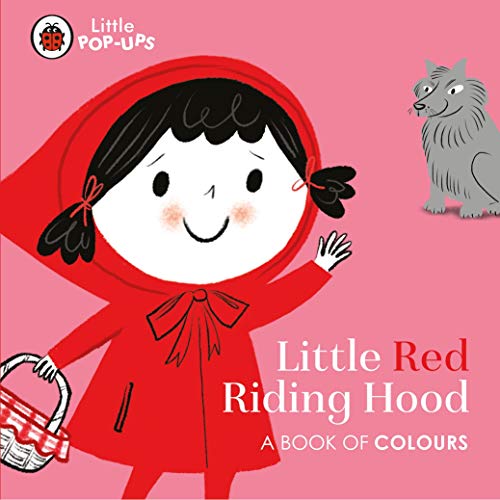 Little Red Riding Hood illustration with a wolf, basket, and red hood.