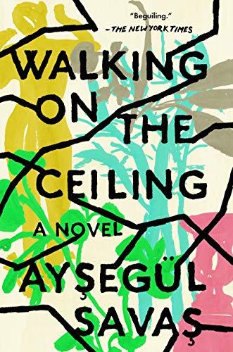 Book cover: "Walking on the Ceiling" by Aysegül Savaş, abstract design.