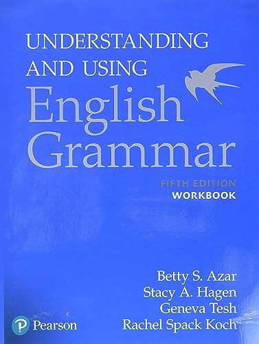 Blue cover of "Understanding and Using English Grammar" workbook, fifth edition.