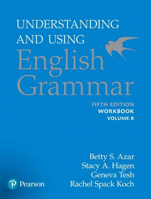 Blue workbook cover for "Understanding and Using English Grammar," Volume B.
