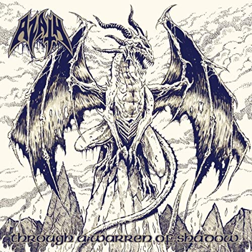 Black and white illustration of a winged dragon on a CD cover.