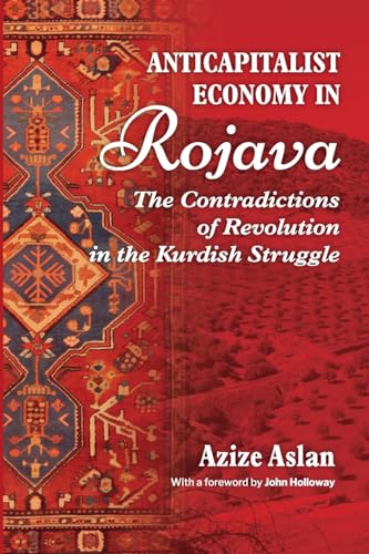 Book cover featuring a traditional rug pattern on the left and red landscape background.