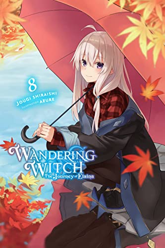 Anime girl with umbrella amidst falling orange and yellow leaves.