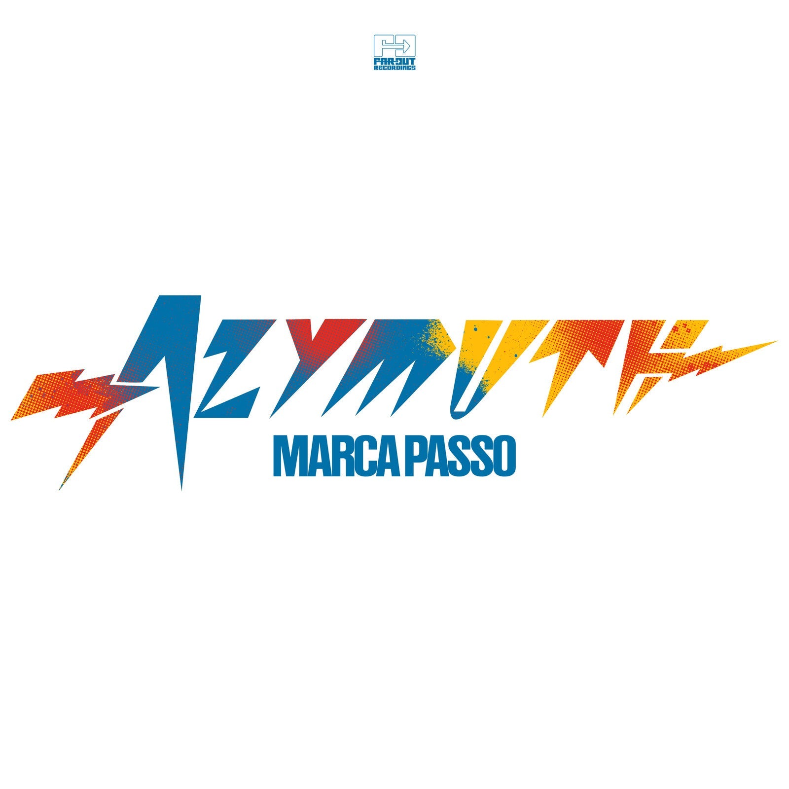 Album cover for Azymuth’s “Marca Passo” with bold, stylized text.
