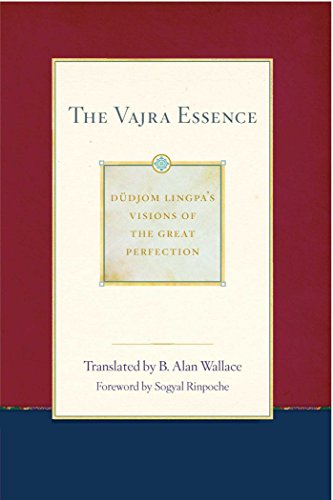 Book cover with gold and blue accents, title “The Vajra Essence”.