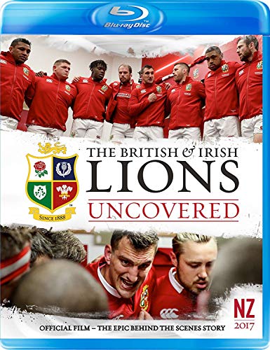 Blu-ray cover for “The British & Irish Lions Uncovered” rugby film.