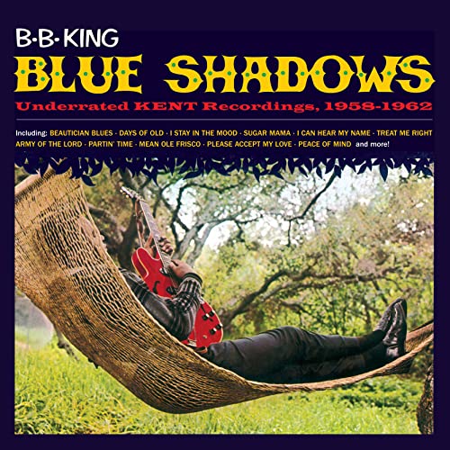 B.B. King “Blue Shadows” album cover: a man relaxing in a hammock.