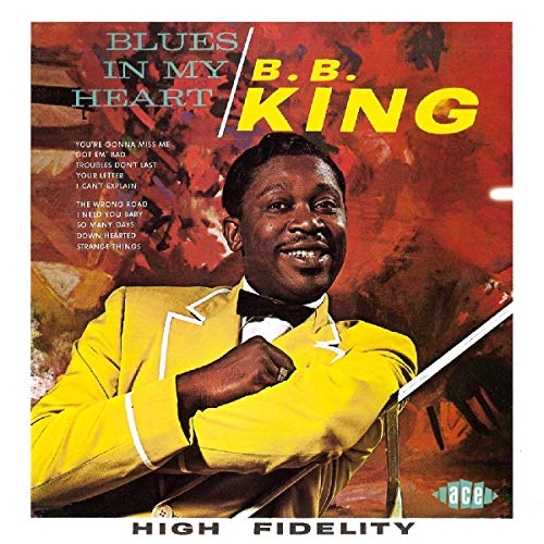 B.B. King album cover featuring a portrait of the musician in yellow.