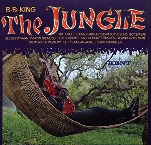 B.B. King's album cover, "The Jungle", featuring a man in a hammock with a guitar.