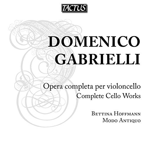CD cover for Gabrielli’s Complete Cello Works by Bettina Hoffmann.