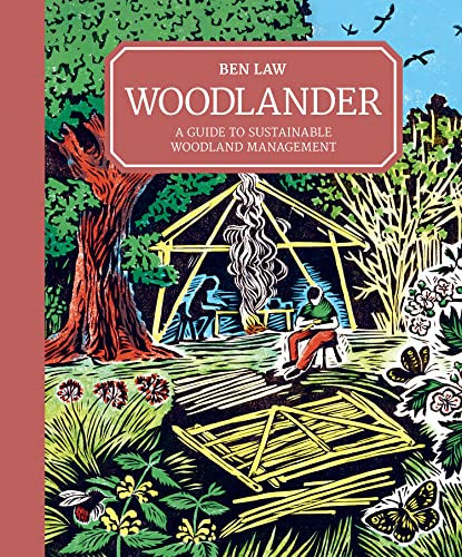 Book cover illustration showing a person working near a campfire in a woodland setting.