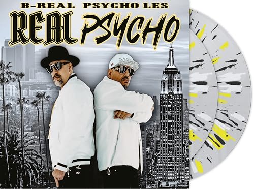 Album cover for B-Real & Psycho Les with splatter vinyl records.