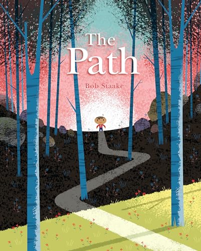 Book cover: a small figure on a winding path through birch trees.