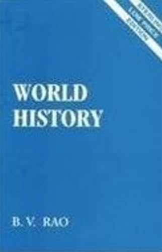 Blue “World History” book cover by B.V. Rao, with a white stripe.