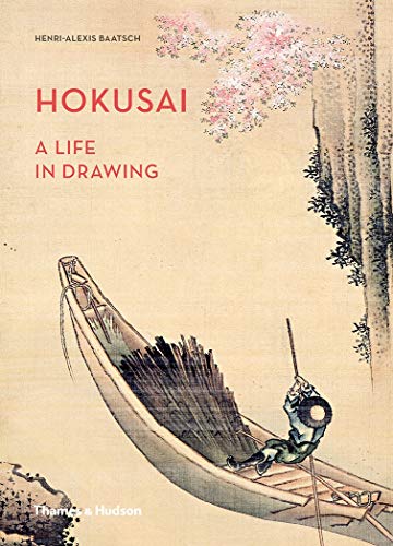 Book cover: "Hokusai: A Life in Drawing" with a boat illustration.