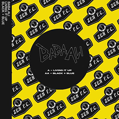Baba Ali vinyl record cover: yellow background with black and white text/logos.