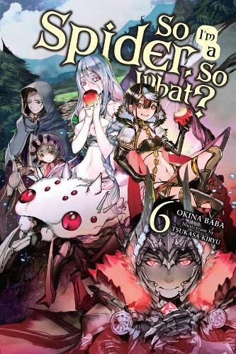 Light novel cover with fantasy characters, a spider, and large number six.