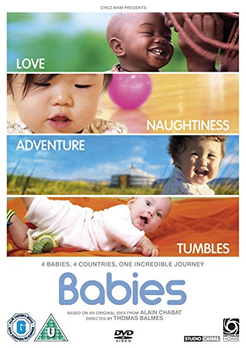 DVD cover featuring four smiling babies in different settings.
