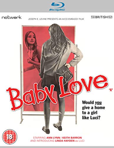 “Baby Love” Blu-ray cover featuring a woman looking at a poster of another woman.