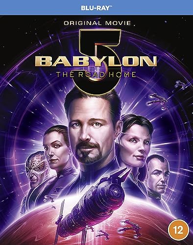 Blu-ray cover art for Babylon 5: The Road Home featuring characters against space background.