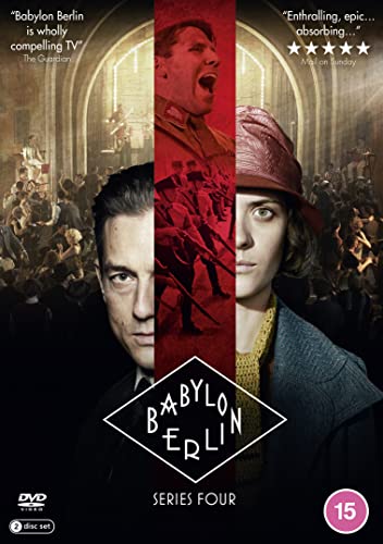 Babylon Berlin Series 4 DVD cover with characters in divided portrait.