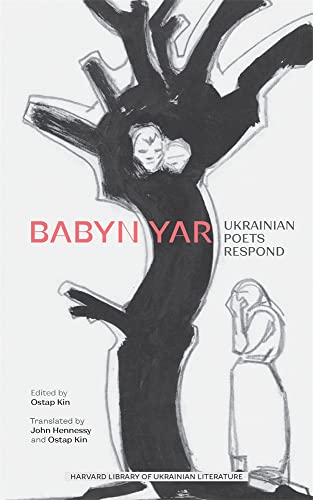 Book cover: dark tree and grieving figure, title "Babyn Yar.