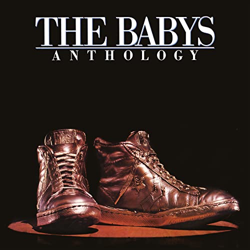 Album cover for The Babys Anthology featuring worn leather sneakers.