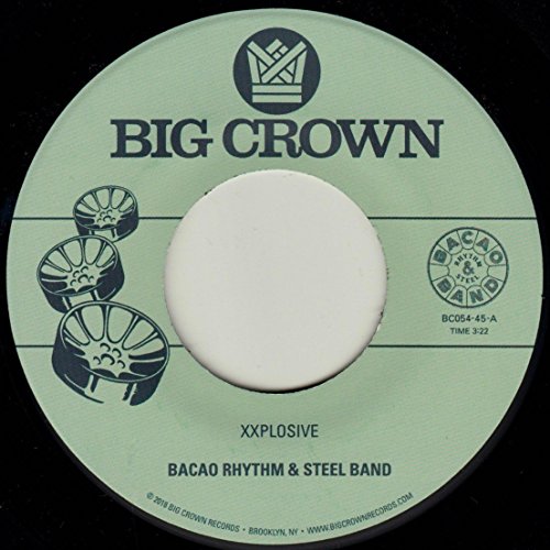 Green vinyl record label with black text: "Bacao Rhythm & Steel Band".
