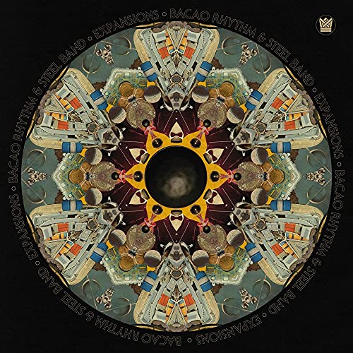 Vinyl record cover with a colorful, symmetrical, mandala-like design.