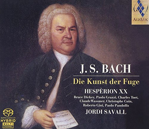 CD cover for Bach’s “Die Kunst der Fuge” featuring a portrait.