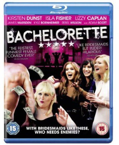 Bachelorette" Blu-ray cover with Kirsten Dunst, Rebel Wilson, and Isla Fisher.