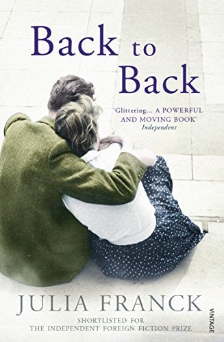 Book cover: two people embracing, titled "Back to Back" by Julia Franck.