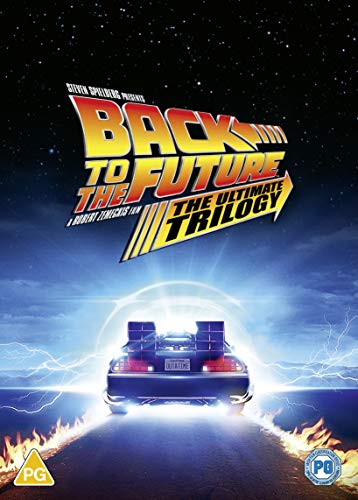 Back to the Future trilogy DVD cover featuring the DeLorean car on a road.