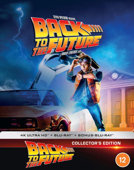 Back to the Future movie Steelbook cover with Marty McFly and DeLorean.