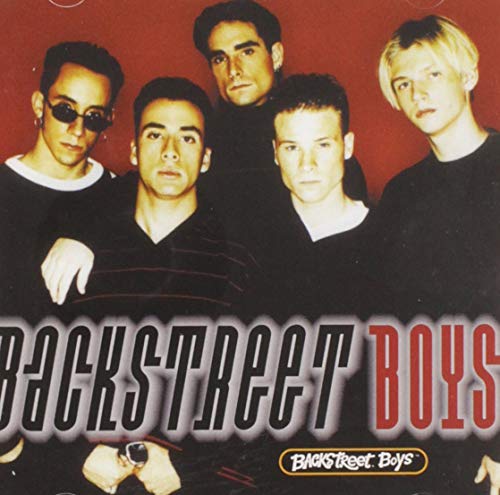 Backstreet Boys album cover featuring five young men in dark clothing.