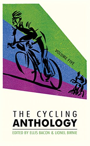 Book cover with illustration of cyclists, titled "The Cycling Anthology: Volume Five.
