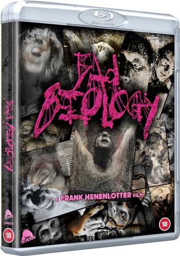 “Bad Biology” Blu-ray case featuring distressed, shadowy faces and pink title text.