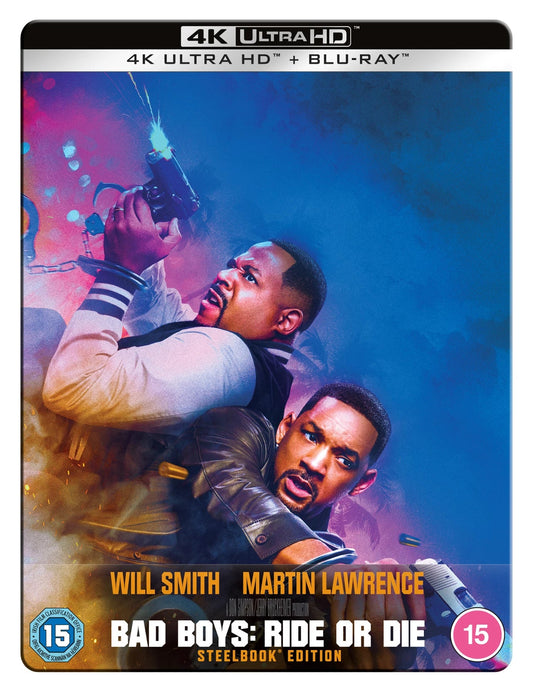 SteelBook case for "Bad Boys: Ride or Die" featuring Will Smith and Martin Lawrence.