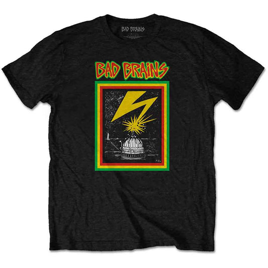 Black Bad Brains t-shirt with colorful band logo and Capitol building.