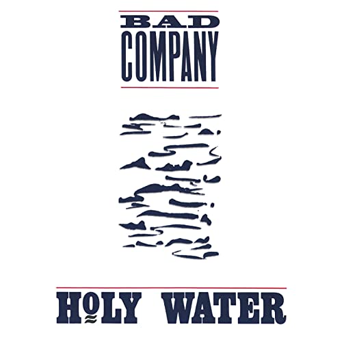 Bad Company "Holy Water" CD cover with blue wave-like design.