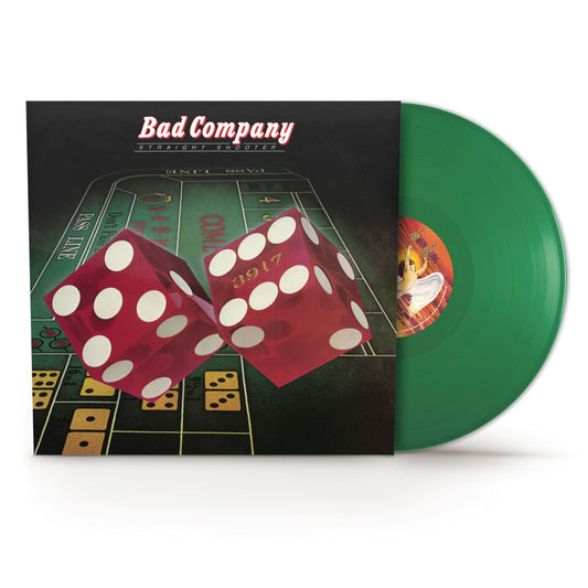 Bad Company "Straight Shooter" vinyl LP, green disc, casino dice cover.