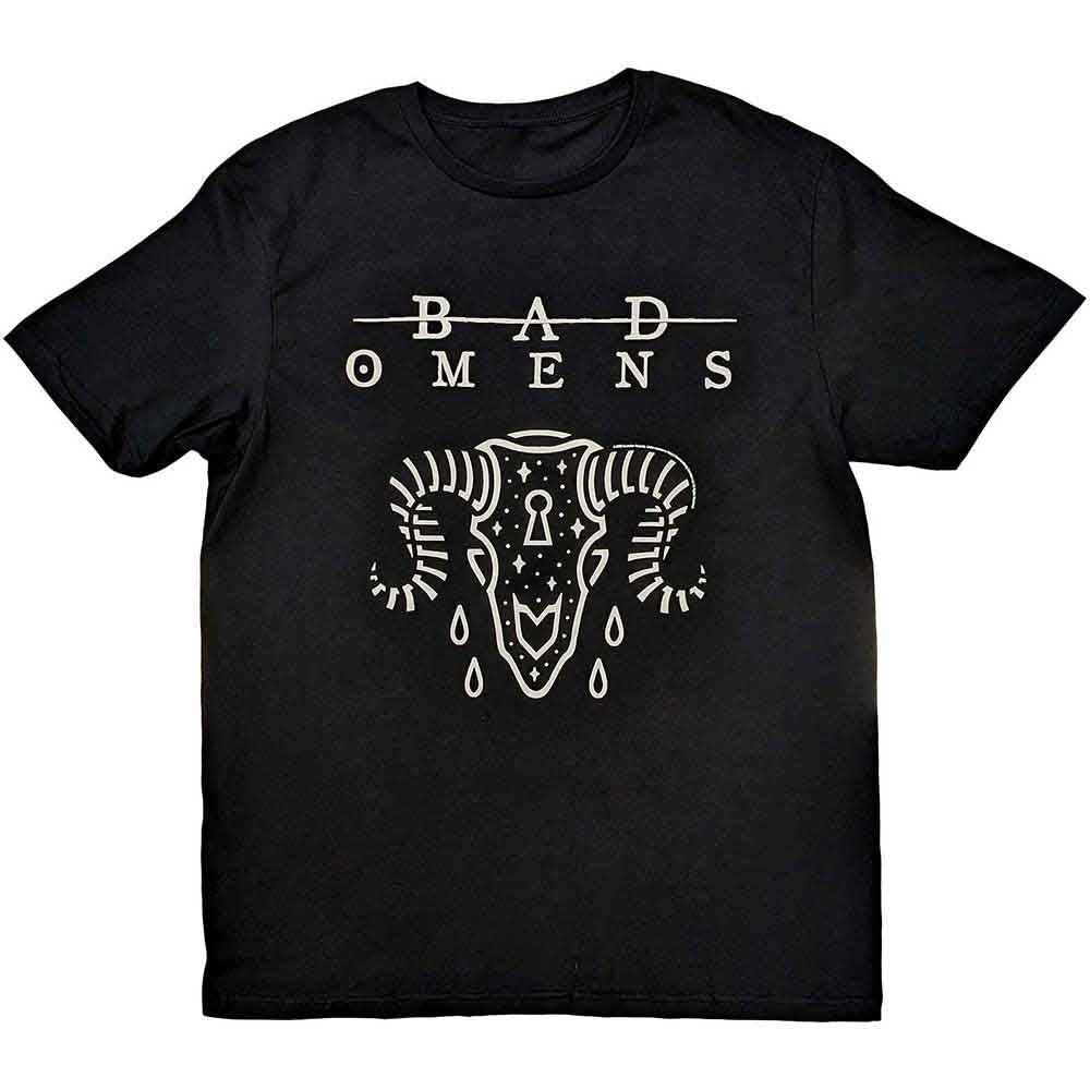 Black t-shirt with a white ram skull graphic, unisex style, size XX-Large.