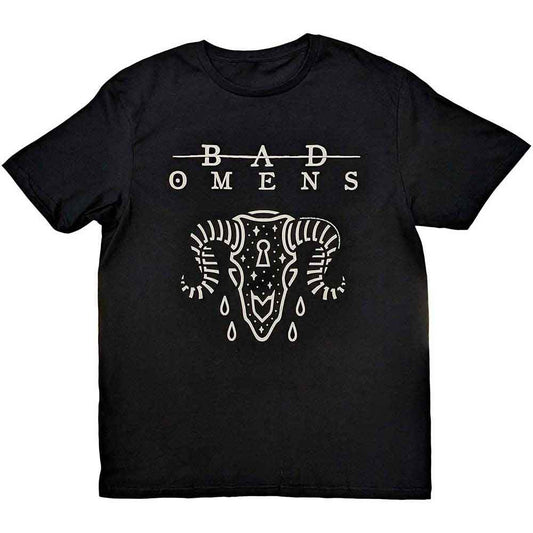 Black t-shirt with a white ram skull graphic, unisex style, size XX-Large.