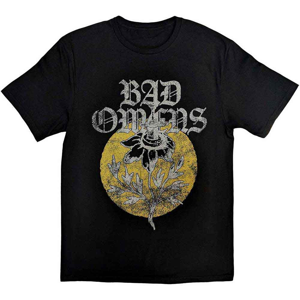 Medium unisex t-shirt with a sunflower design, likely yellow and green.